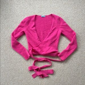 J. McLaughlin Pink Cashmere Wrap Sweater